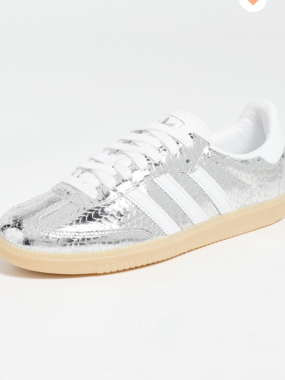 adidas Silver Snake-Texture Samba OG in women’s size 8.5